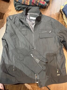 Calvin Klein Men's Charcoal Zip-Front Lightweight Jacket